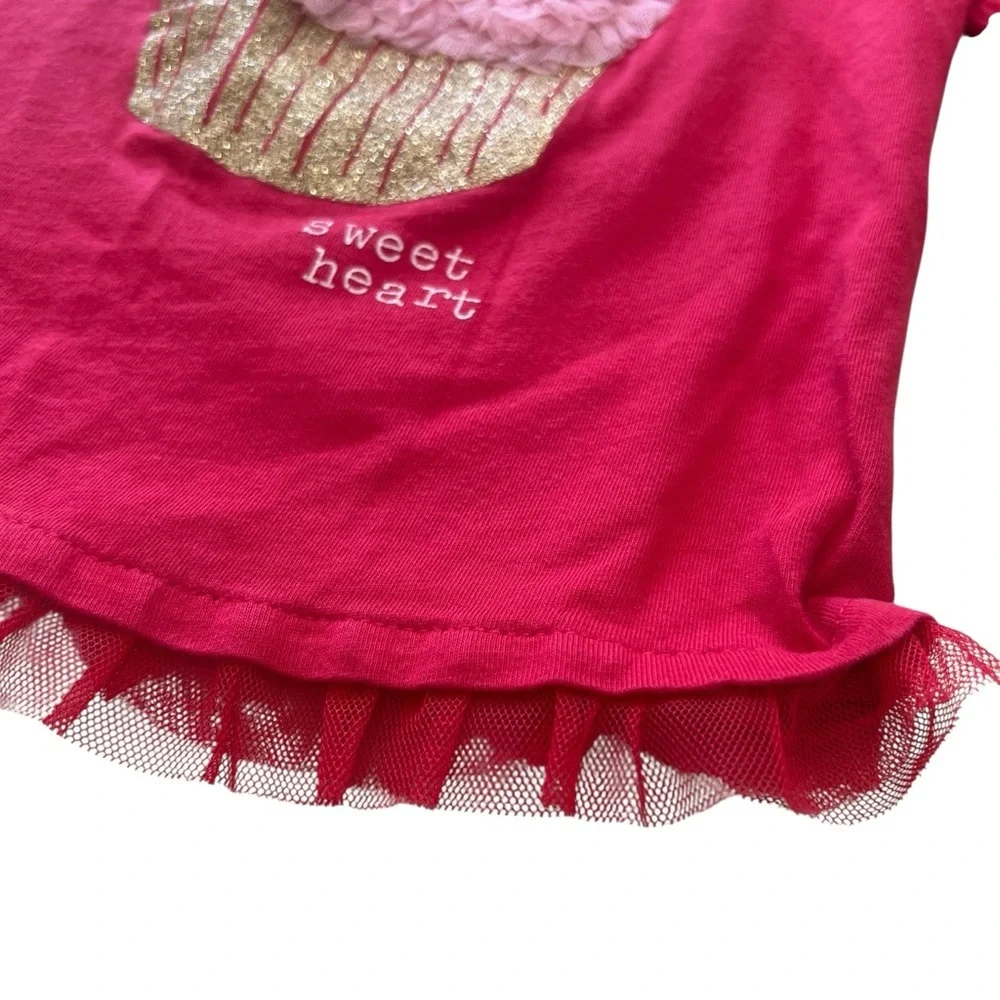 Baby Gap Cupcake Embroidered Tulle Longsleeve Shirt Size 2T